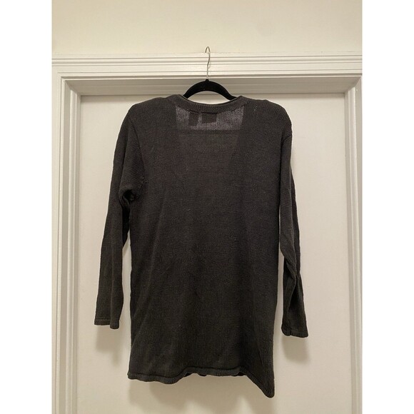 Vtg Cottagecore Cardigan Sweater Sz Medium Grey Goth Fall Whimsy 80s Embroidered - Picture 8 of 9